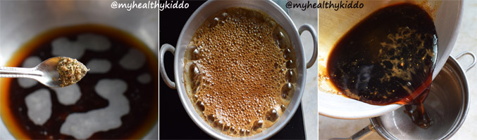 How to make Jaggery syrup with cardamom