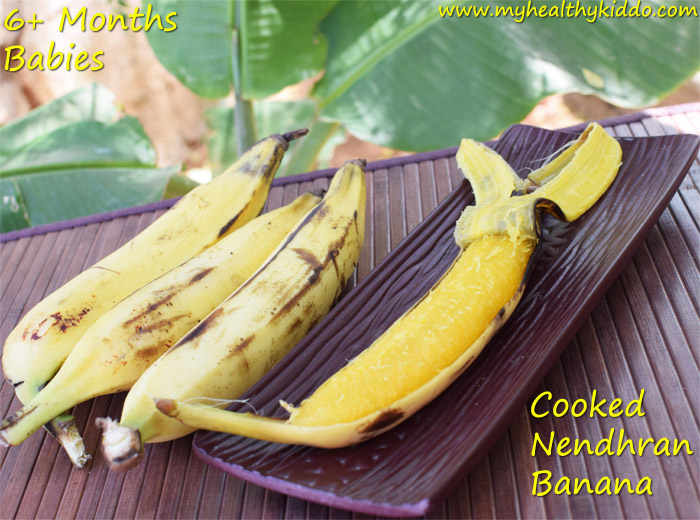 Cooked Nendran banana for babies