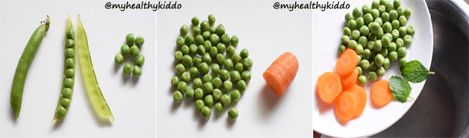 How to make carrot peas puree for babies step-1