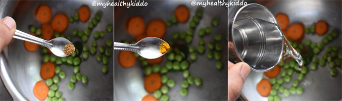 How to make carrot peas puree for babies step-2