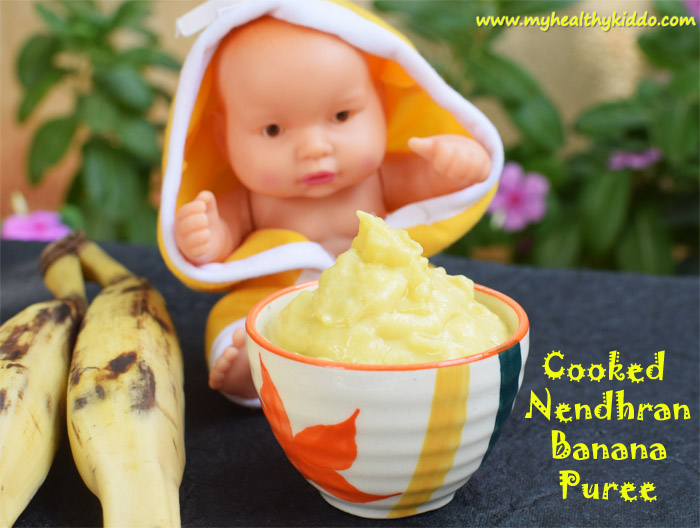 Boiled Nendran banana puree for babies 2