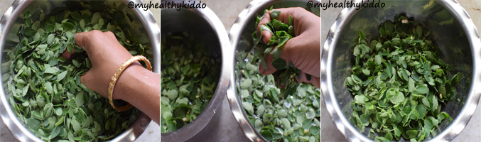 How to clean drumstick leaves step-3