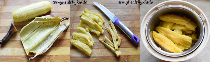 How to make Nendhran banana puree for babies step-2