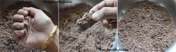 How to make sweet Ragi Puttu 2