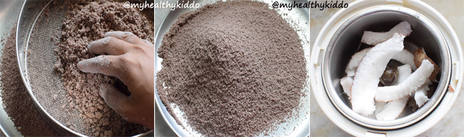 How to make sweet Ragi Puttu 3