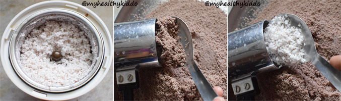 How to make sweet Ragi Puttu 4