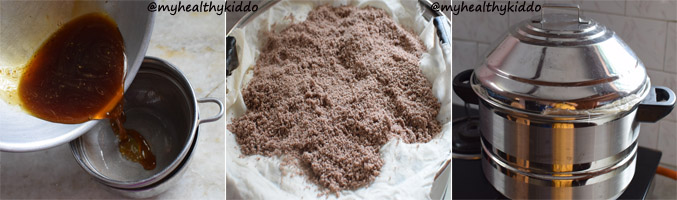 How to make sweet Ragi Puttu 7