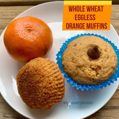 Whole Wheat Eggless Orange Muffins