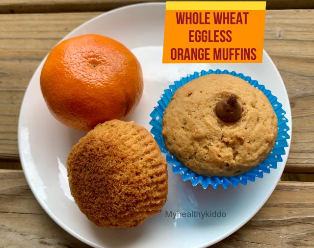 Eggless Orange Muffins