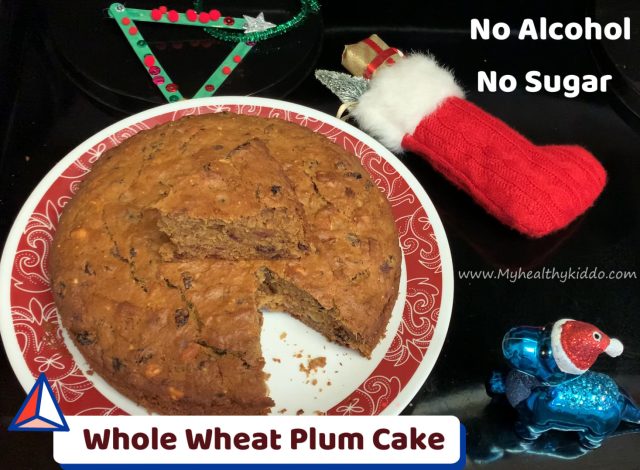 Whole wheat plum cake without alcohol