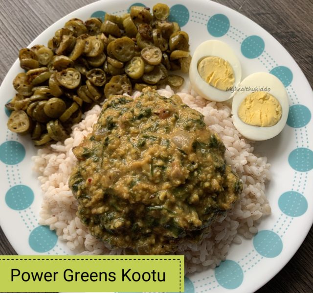Power greens lentils kootu