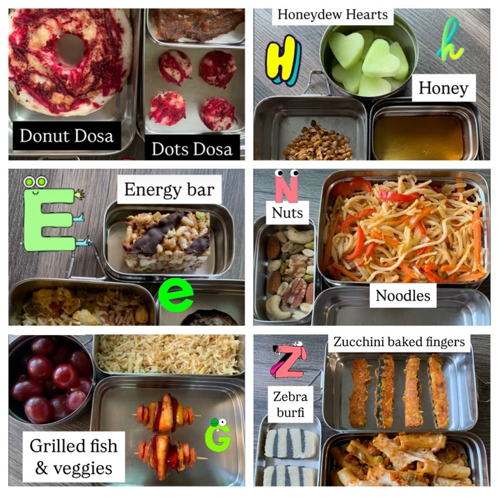 Alphabet series Kids lunch box ideas