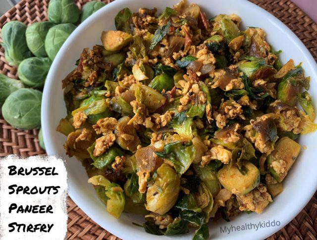 Brussel sprouts paneer stirfry recipe